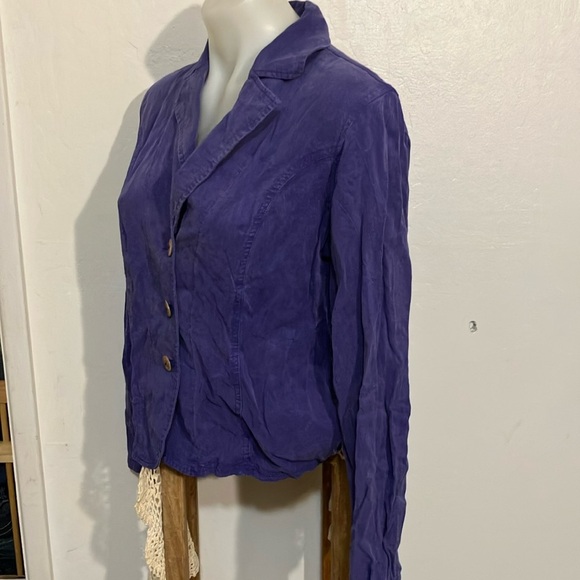Tianello garment dyed rayon blazer jacket M Women's made in USA - Picture 5 of 9